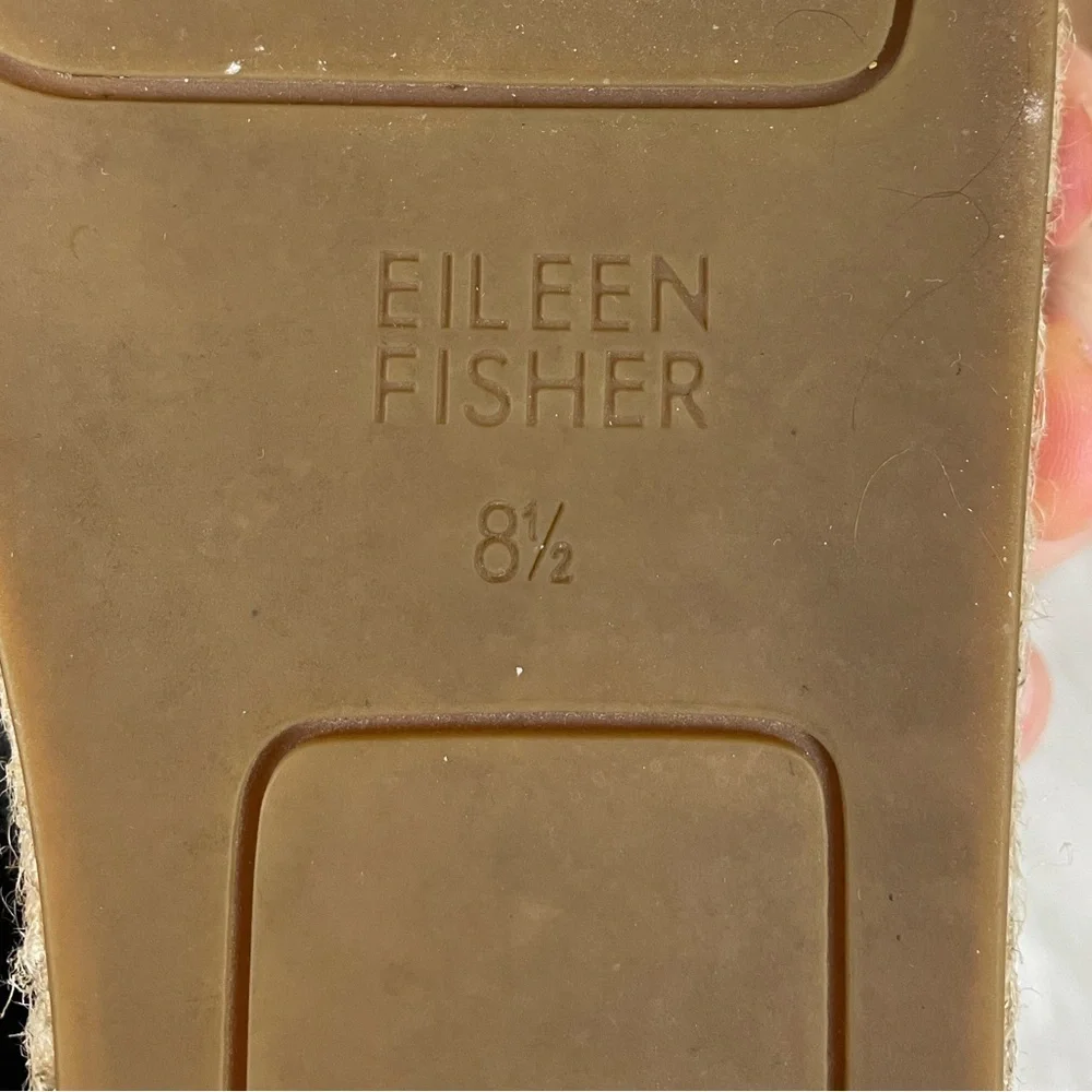 Eileen Fisher Lee Nubuck Leather Tan Espadrille Flats 8.5